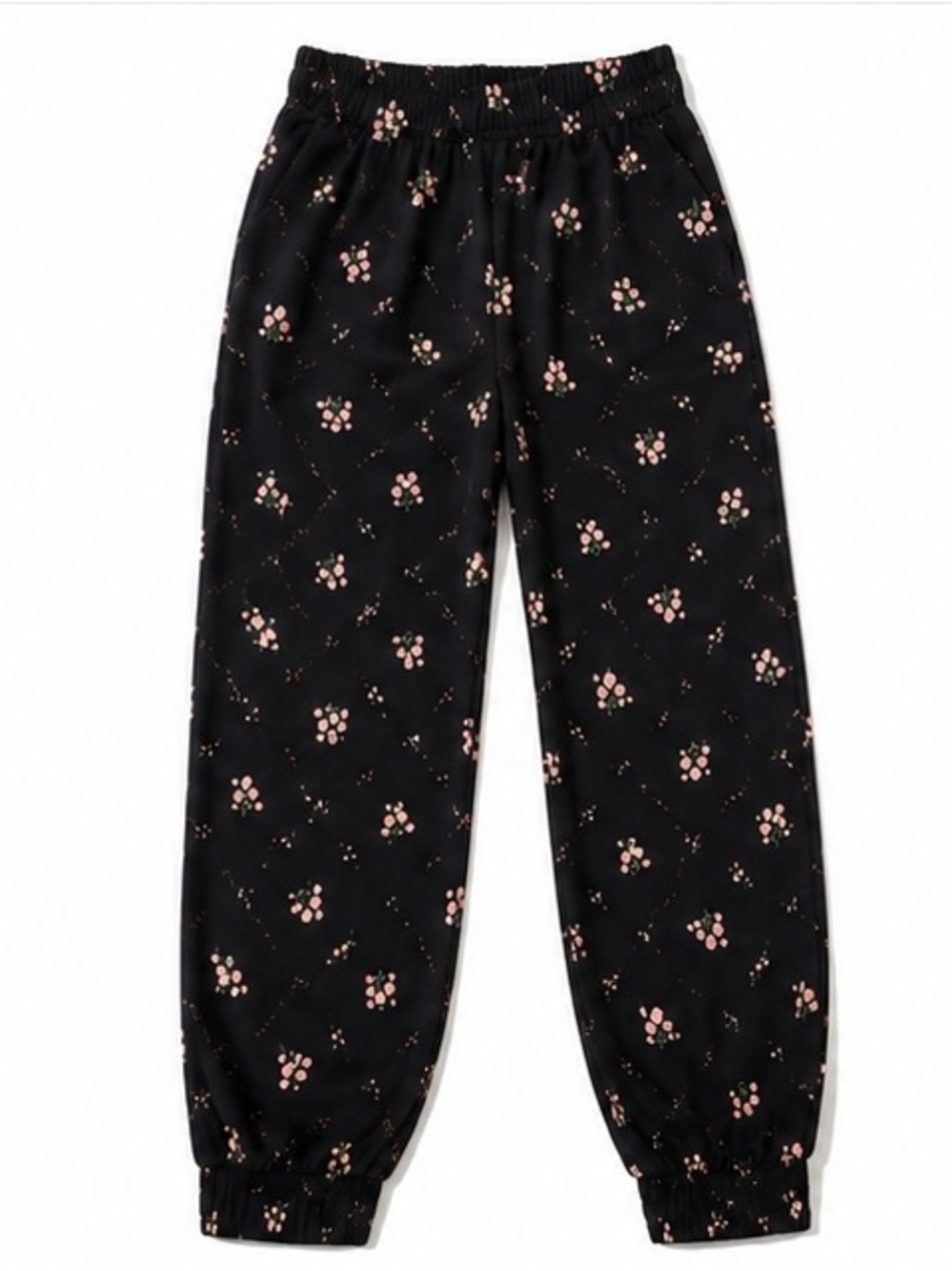 14th & Union Black Floral Jogger Pants | Floral Print | Side Pockets | Size L - Picture 5 of 8